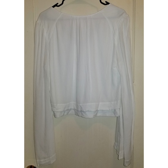 Free People Rayon Bell Sleeve Cropped Blouse - Picture 2 of 5